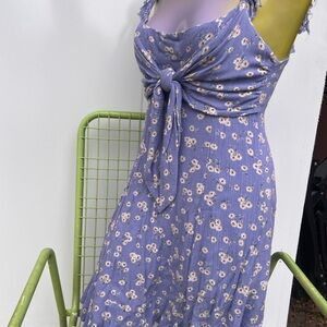 Altar'd State Purple Ruched Wrap Midi Sundress